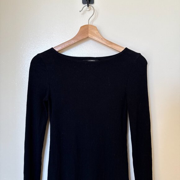 Reformation Jaelynn Black Ribbed Mini Bodycon Dress S - Picture 3 of 8